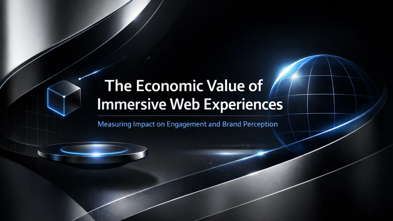 Editorial visual for the economic value of immersive web experiences.