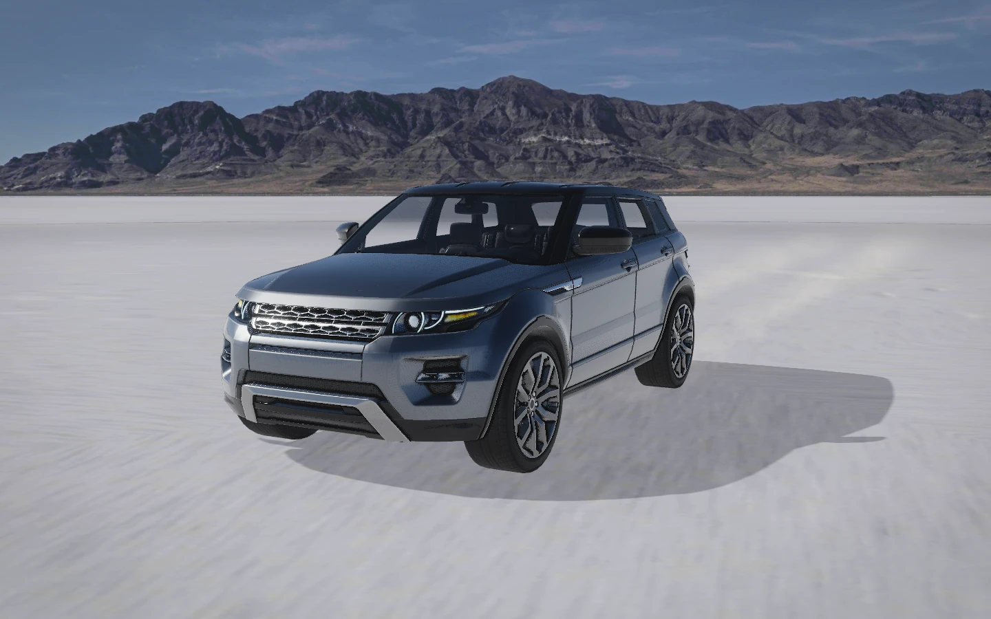 Clean view of the configured SUV on the bright Salt Lake flats.