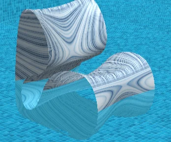 Baja chair before the fix, with the texture flowing incorrectly across the surface.
